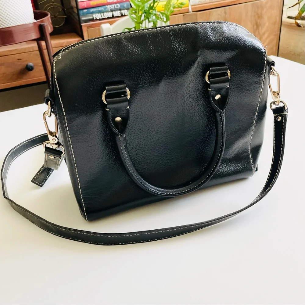 Kate Spade 100% cow leather Wellesley Alessa black small satchel